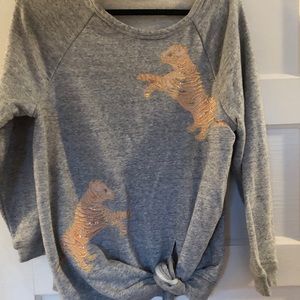 Anthropologie knotted waisted sweatshirt